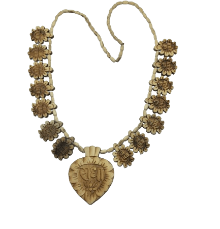 Tulsi Mala Radha Naam Kadam Wood Pendant Haar