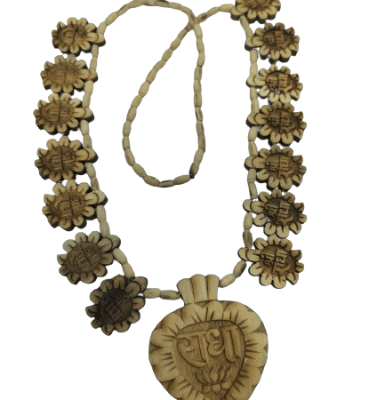 Tulsi Mala Radha Naam Kadam Wood Pendant Haar