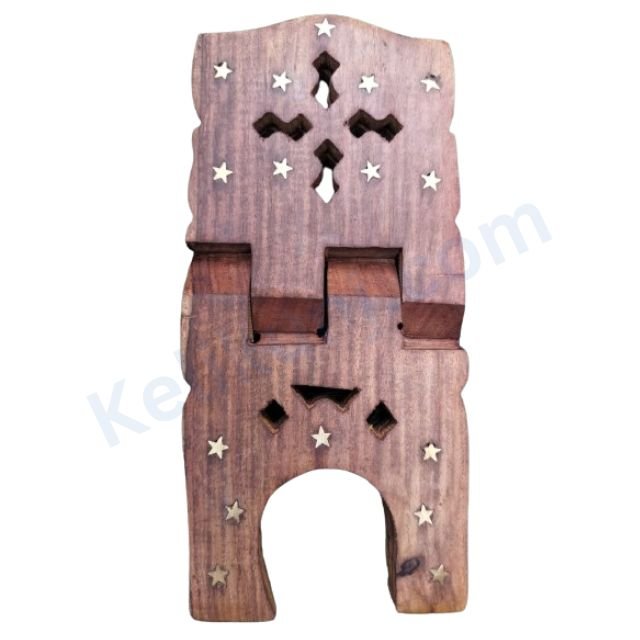 Wooden Rehal Book Stand 15 inch Handcrafted Holy Wooden Book Stand for Vaani, Gita, Bible and Quran﻿