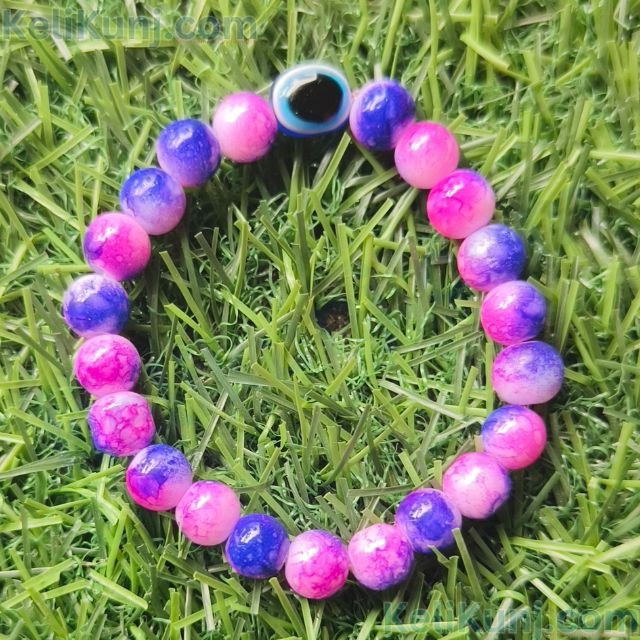 Cotton Candy Bracelet With Nazar Battu Evil Eye Cotton Candy Bracelet With Nazar Battu Evil Eye
