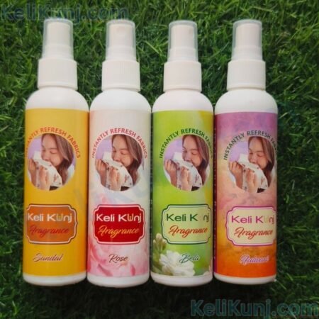 Keli Kunj Fabric Fragrance Perfume Family Pack Of 4 Bela, Fulwari, Sandal, Rose