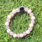 Nazar Battu Bracelet In Pink & White Color With Evil Eye