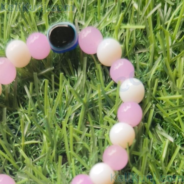 Nazar Battu Bracelet In Pink & White Color With Evil Eye