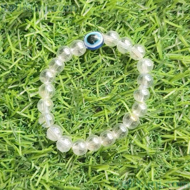Nazar Battu Crystal Clear Beads With Evil Eye
