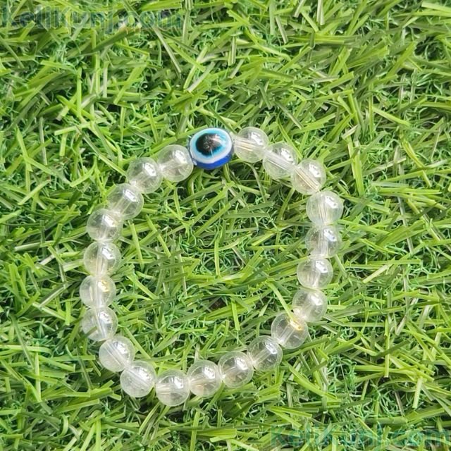 Nazar Battu Crystal Clear Beads With Evil Eye