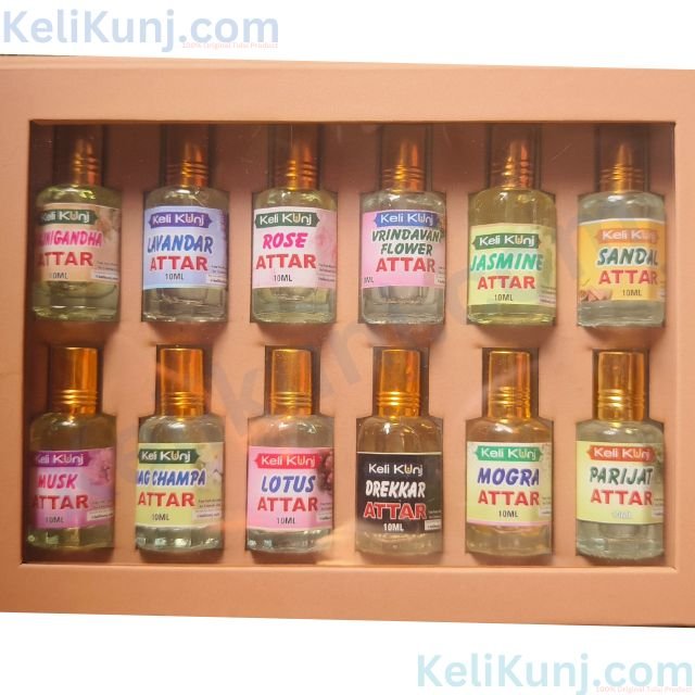 Keli Kunj Luxury Attar Perfume Gift Set Of 12 (2) Keli Kunj Luxury Attar Perfume Gift Set Of 12