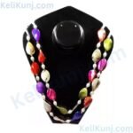 Multicolor Traditional Long Onyx Stone Necklace for Women Metal Necklace Set