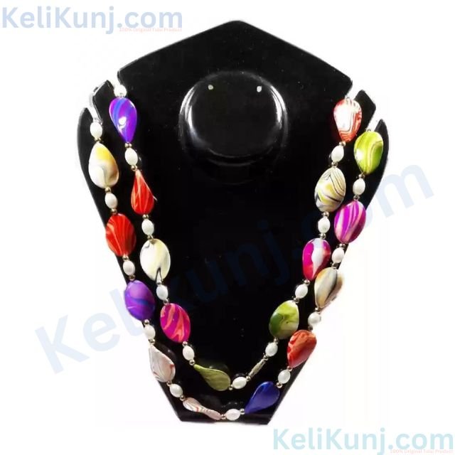 Multicolor Traditional Long Onyx Stone Necklace for Women Metal Necklace Set (2) Multicolor Traditional Long Onyx Stone Necklace for Women Metal Necklace Set