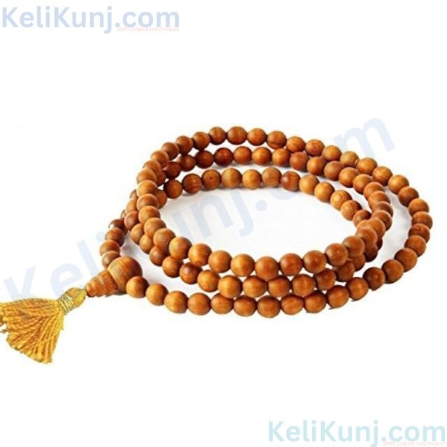 Natural Sandalwood Chandan Mala in 108+1 Beads for Wear and Jap Chandan Mala