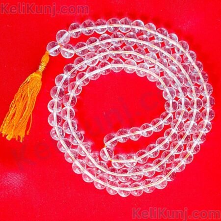Sphatik Mala 8mm - 108 beads White Crystal Necklace & Japa Mala