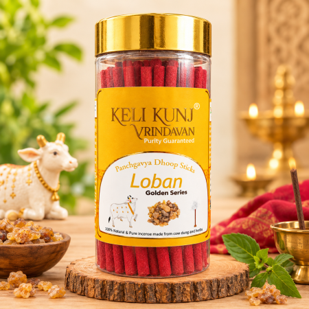 Keli Kunj Loban Panchgavya Dhoop Sticks made with cow dung, Loban and 28 types of herbs