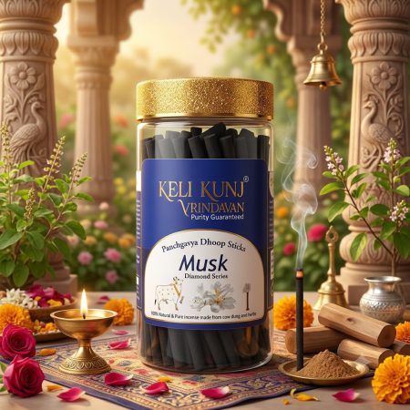 Keli Kunj Musk Panchgavya Dhoop Sticks made with cow dung, Loban and 28 types of herbs