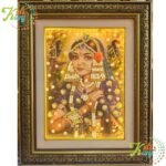 Shree Radha Chhavi Handmade with Heavy Jarkan & Stone Purple Color Image 12 ×‌ 14 inches