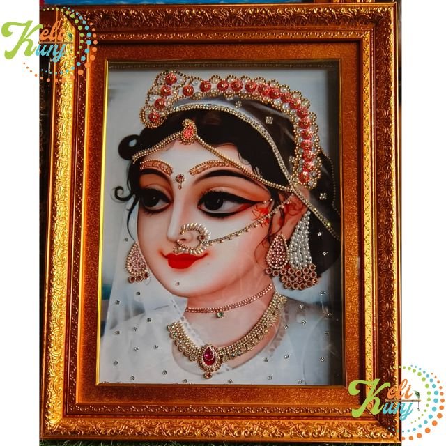 Shree Radha Handmade Chavi Pink & White Make With Crystal Stone & Jarkan (2) Shree Radha Handmade Chavi Pink & White 14 × 20 Make With Crystal Stone & Jarkan