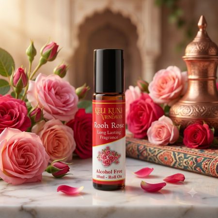 Keli Kunj Rooh Rose Attar 10ml bottle, 100% alcohol-free rose fragrance