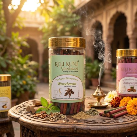 Keli Kunj Woodveda Dhoop Sticks | Keli Kunj Panchgavya Woodveda Dhoop Sticks Made With Cow Dung & herbs