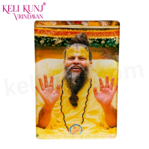 Premanand Ji Maharaj Giving Blessings Acrylic Photo 6 Inch For Home Temple & Office Table