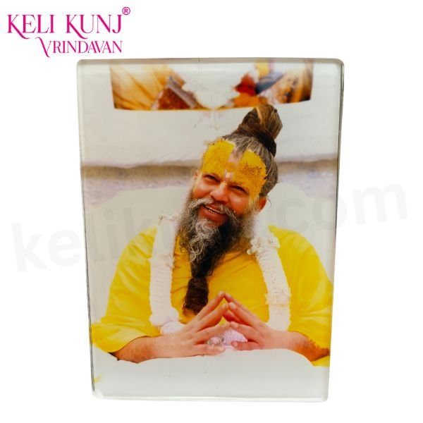 Premanand Ji Maharaj White Colour Acrylic Photo 6 Inch For Home Temple & Office Table