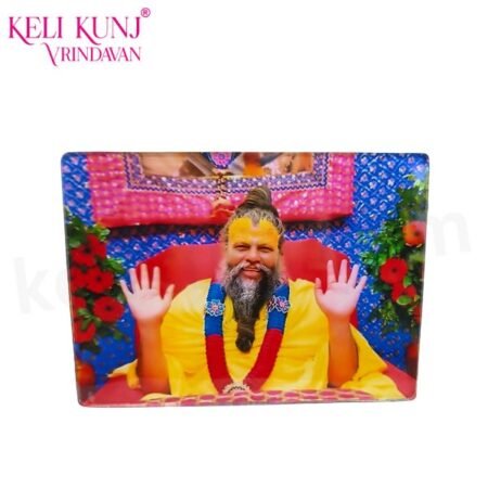 Pujya Premanand Ji Maharaj Red Background Acrylic Photo 6 Inch
