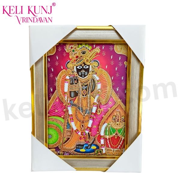 Shri Bankey Bihari Photo(Chava) 5 x 7 Size With Glass Frame Shri Bankey Bihari Photo(Chava) 5 x 7 Size With Glass Frame