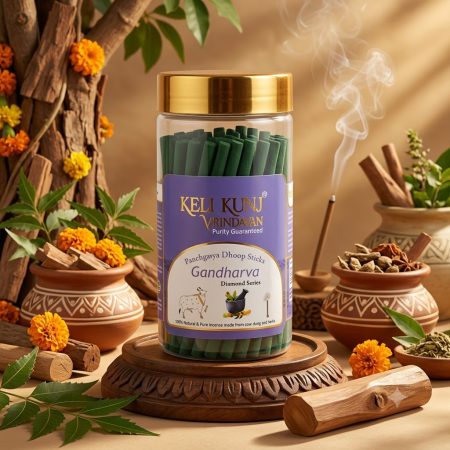 Keli Kunj Gandharva Dhoop Sticks Panchgavya Dhoop 100% Natural Fragrance for Puja & Meditation
