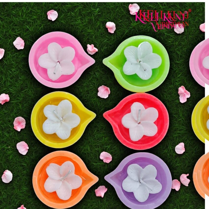 Keli Kunj Kadamb dhoop sticks-Photoroom Candle Mix Colours – Pack of 6 Floating Candles