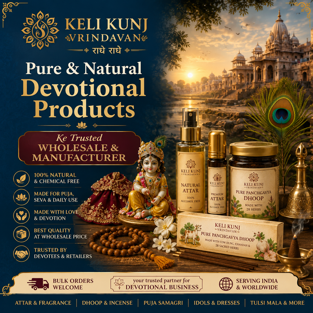 Keli Kunj Vrindavan – Pure & Natural Devotional Products Ke Trusted Wholesale & Manufacturer