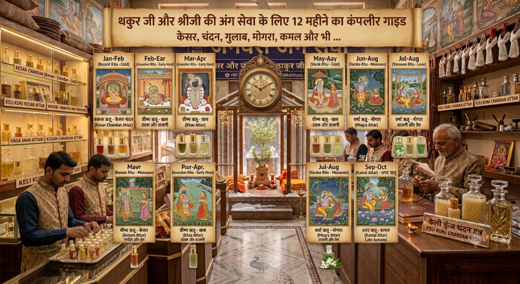 Thakur ji aur Shriji ki ang seva ke liye 12 mahine ka complete attar guide