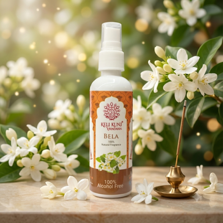 Keli Kunj Bela Natural Fragrance Spray – 100% Alcohol-Free | For Thakur Ji & Shri Ji Seva | Room, Car & Personal Use