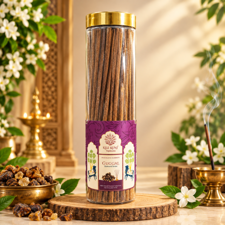 Keli Kunj Guggal Panchgavya Agarbatti 250 g cow dung incense packaging