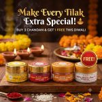 Keli Kunj Chandan Combo Pack featuring Danedar Kesar Chandan, Yellow Chandan, White Chandan and Red Chandan, 50g each.