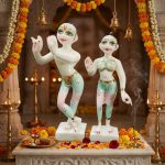 Keli Kunj Radha Krishna Jugal Jodi 9-inch dust marble Vigraha featuring White Thakur Ji and Shriji