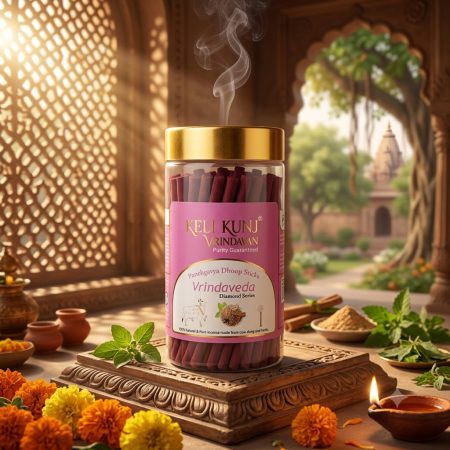 Keli Kunj Vrindaveda Panchgavya Dhoop Sticks made with cow dung, Loban and 28 types of herbs