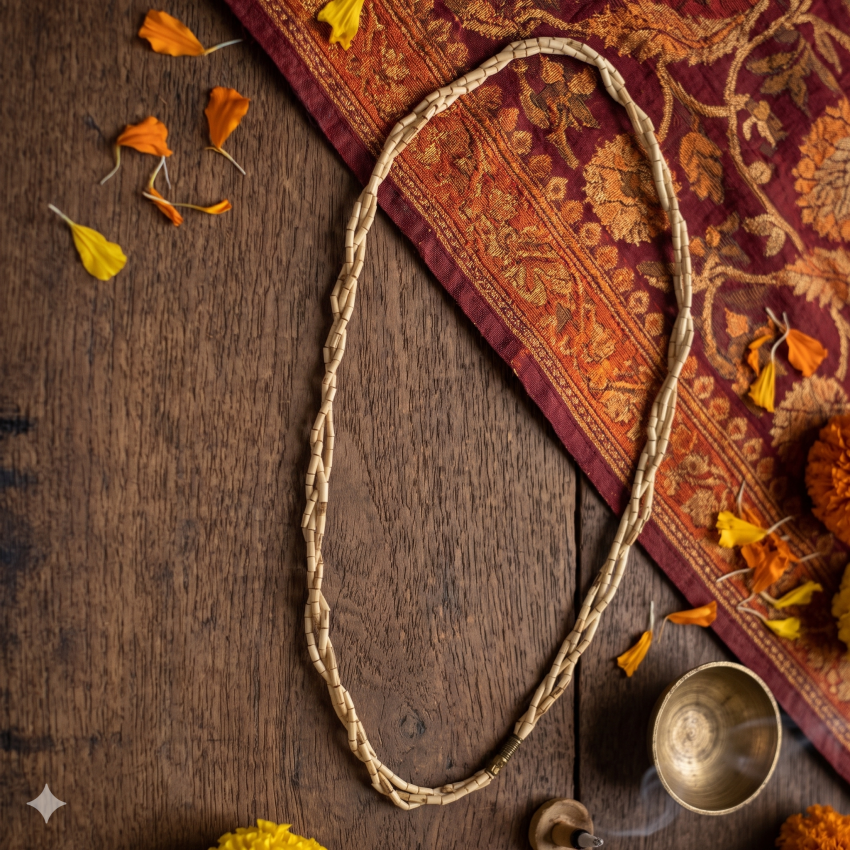 Single Round Chutiya Tulsi Mala made from 100% pure Tulsi by Keli Kunj Vrindavan